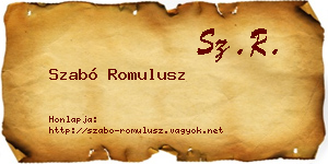 Szabó Romulusz névjegykártya
